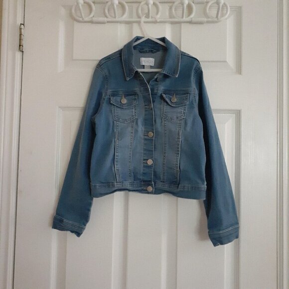 The Children's Place Girl's Size Medium (7/8) Light Wash Denim Jean Jacket - Picture 2 of 11